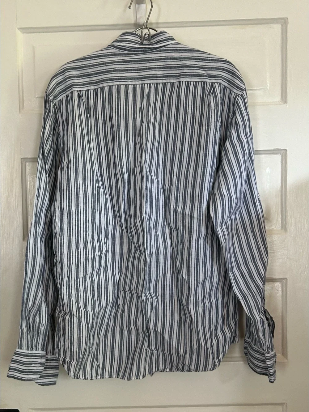 J. Crew Men's Vertical Stripe Button-Down Shirt - Blue & White